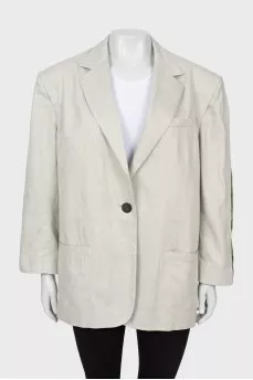 Gray linen and cotton jacket