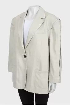 Gray linen and cotton jacket