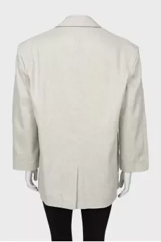 Gray linen and cotton jacket