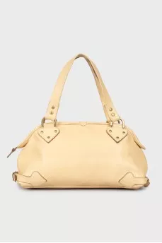 Beige bag with gold hardware
