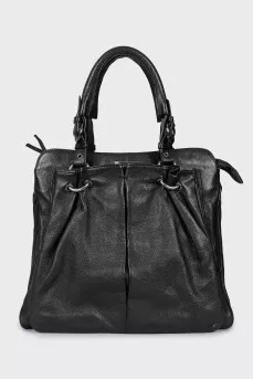 Black leather bag