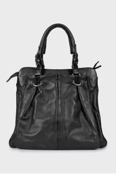 Black leather bag