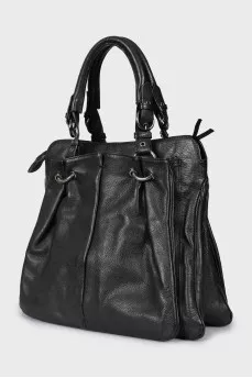Black leather bag