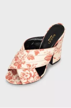 Textile sandals in floral print