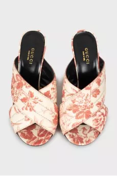 Textile sandals in floral print