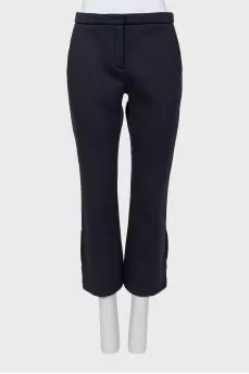 Navy blue straight-leg trousers