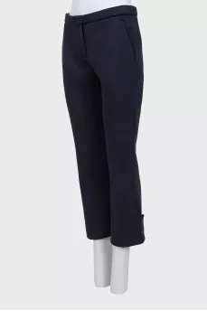 Navy blue straight-leg trousers