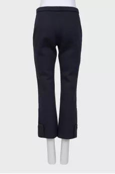 Navy blue straight-leg trousers