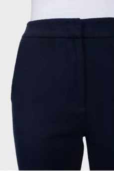 Wool blue trousers with elastic
