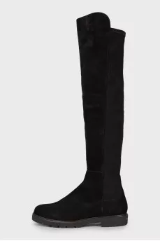 Black suede boots