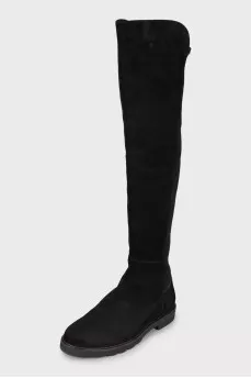 Black suede boots