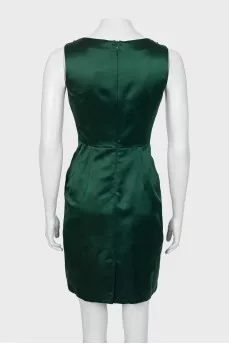 Silk mini dress with decor