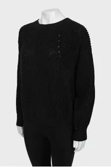 Wool sweater with puff sleeves