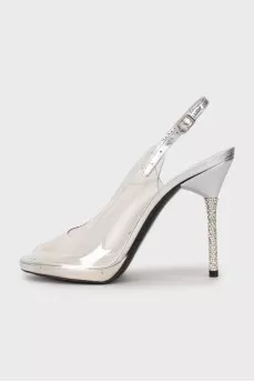 Silver embellished sandals