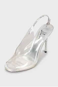 Silver embellished sandals