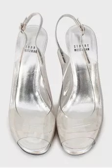 Silver embellished sandals