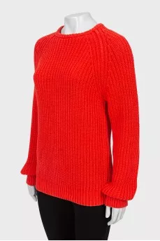 Red knitted sweater