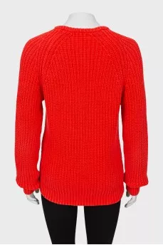 Red knitted sweater