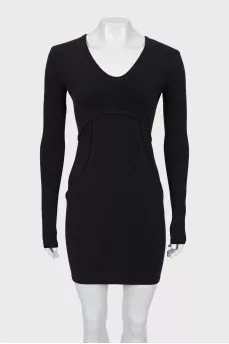 Mini dress with raised seams