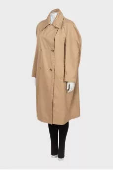 Oversized beige trench coat