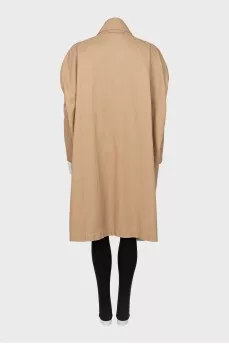 Oversized beige trench coat