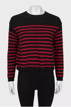 Knitted sweater with back print