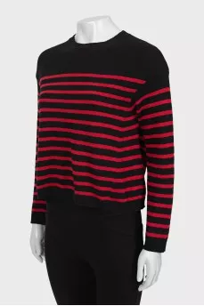 Knitted sweater with back print