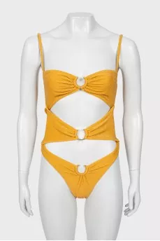 Yellow swimsuit with tag