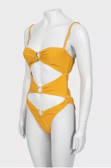 Yellow swimsuit with tag