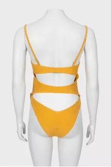 Yellow swimsuit with tag