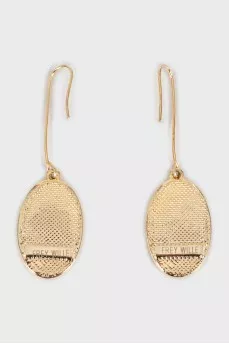 Gold-tone drop earrings with a pattern
