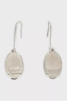 Silver drop earrings with a pattern