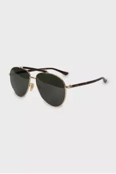 Men's green aviator sunglasses