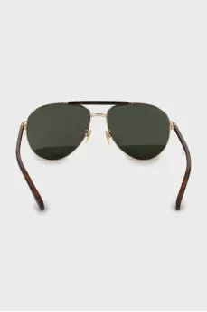Men's green aviator sunglasses