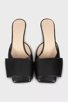 Square toe leather mules