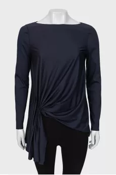 Blue blouse with drapery