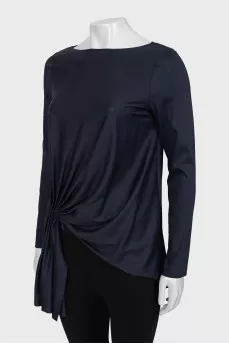 Blue blouse with drapery