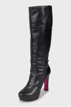 Black high heel boots