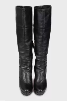 Black high heel boots