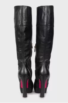Black high heel boots