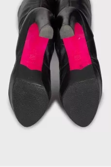 Black high heel boots