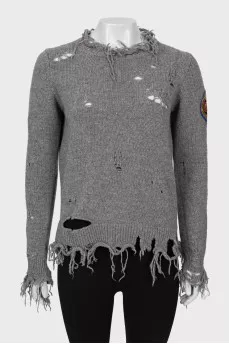 Ripped wool sweater