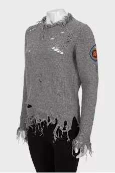 Ripped wool sweater