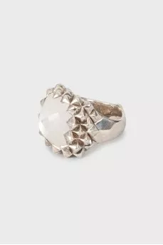 Silver set of ring and earrings
