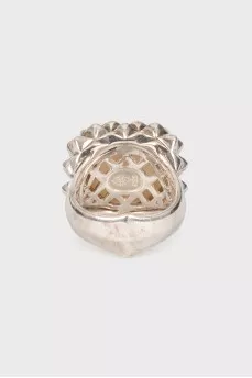 Silver set of ring and earrings