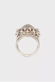 Silver set of ring and earrings