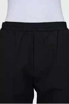 Black and white elasticated trousers