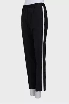 Black and white elasticated trousers