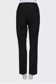 Black and white elasticated trousers