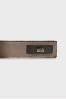 Leather belt decorated with chain